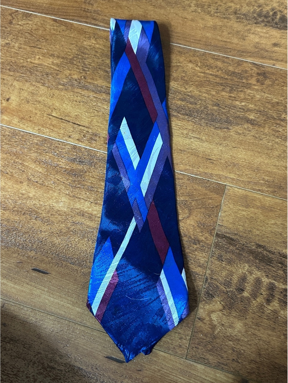 Florence Handmade Men's Tie in Blue Multi-Color Geometric Pattern